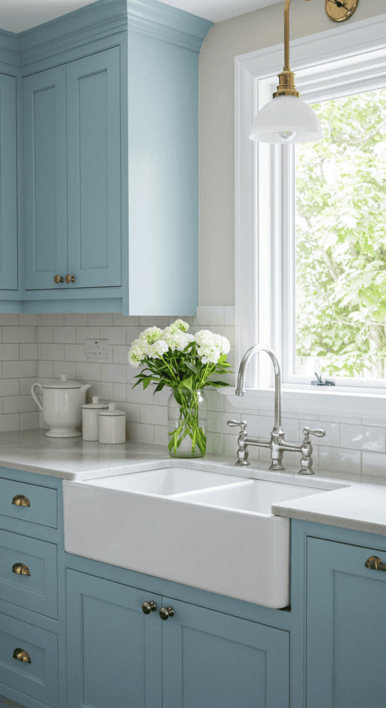 blue kitchen cabinets 1