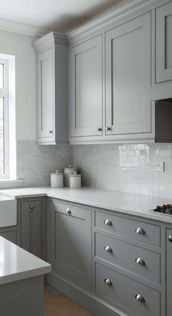 gray kitchen cabinets 14