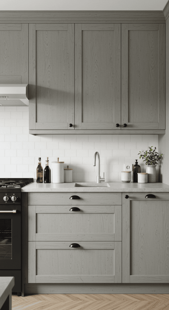 gray kitchen cabinets 17