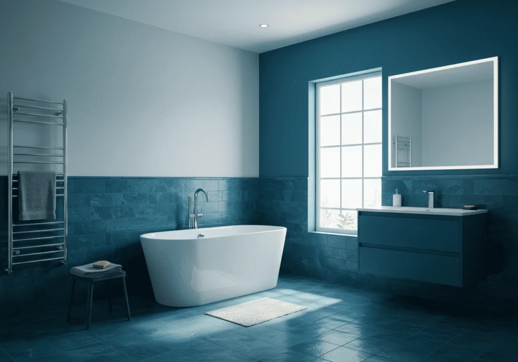 blue bathroom decor ideas FI