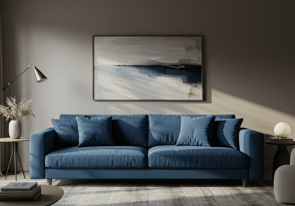 blue couch living room FI