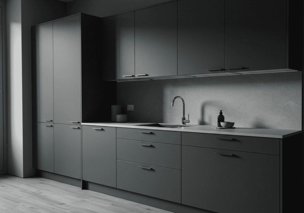 dark kitchen cabinets FI
