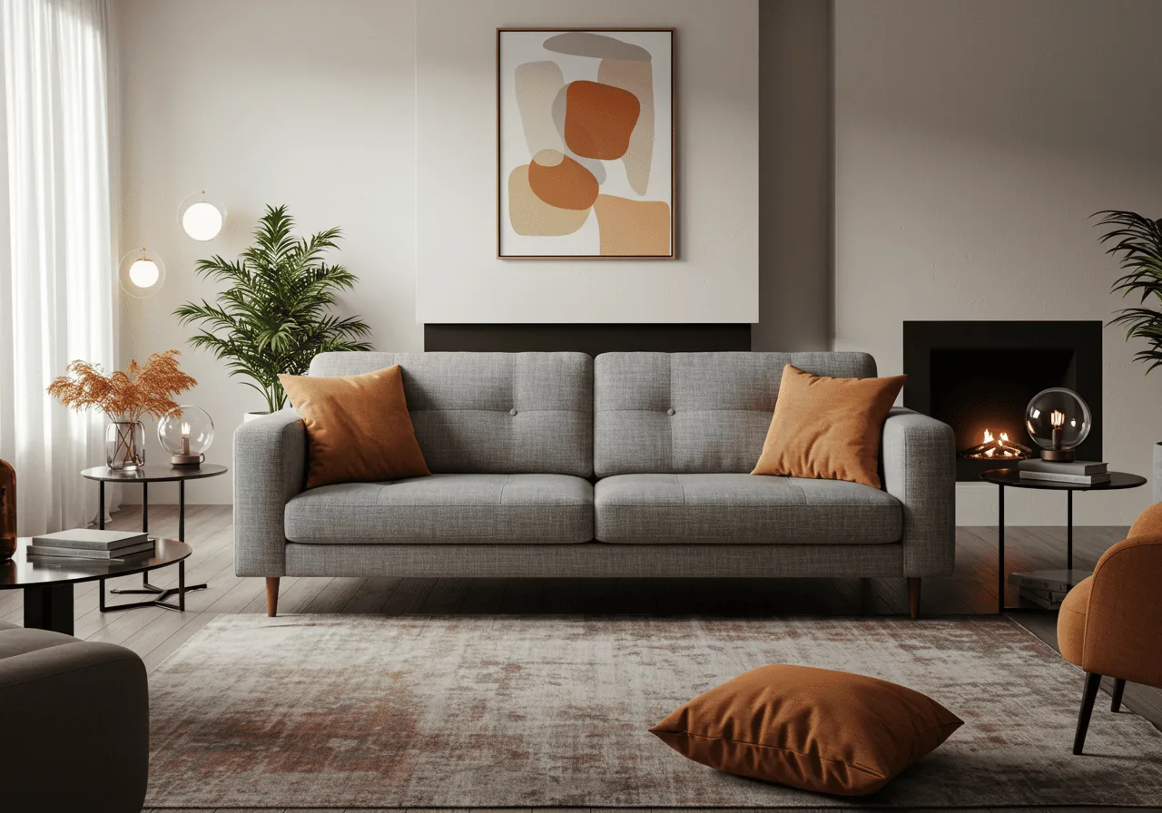 grey sofa living room ideas FI