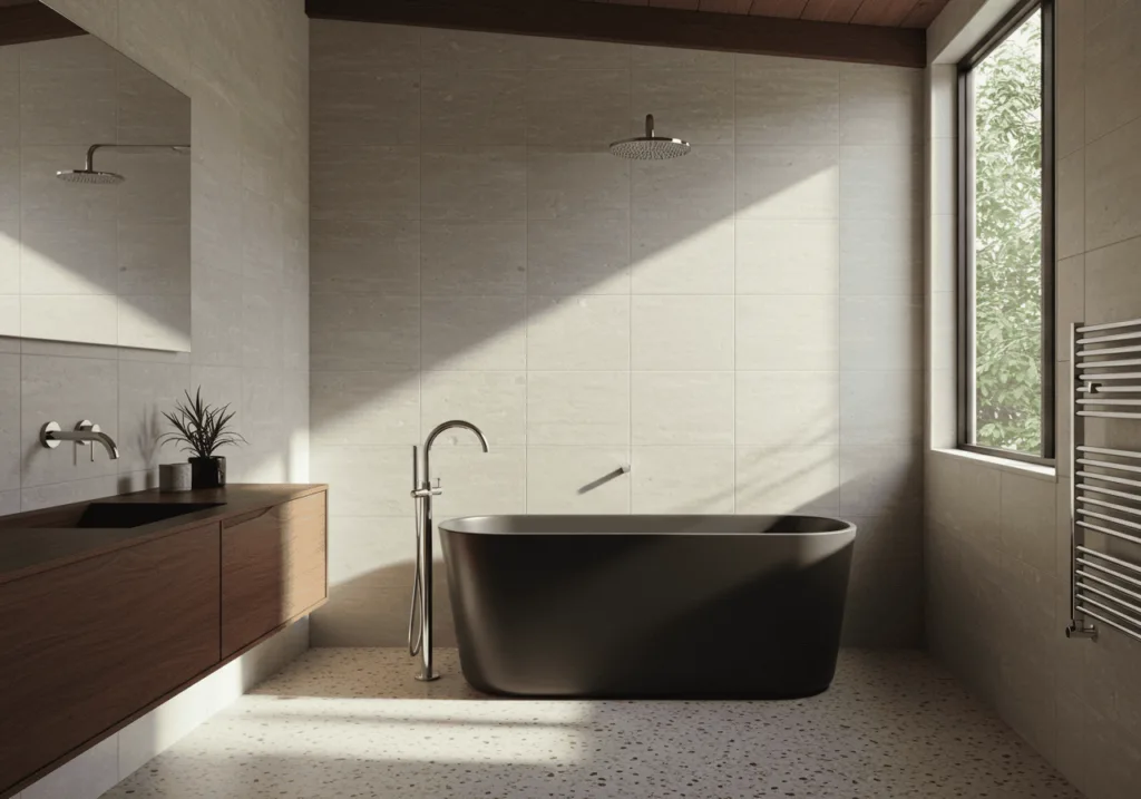 mid century modern bathroom FI