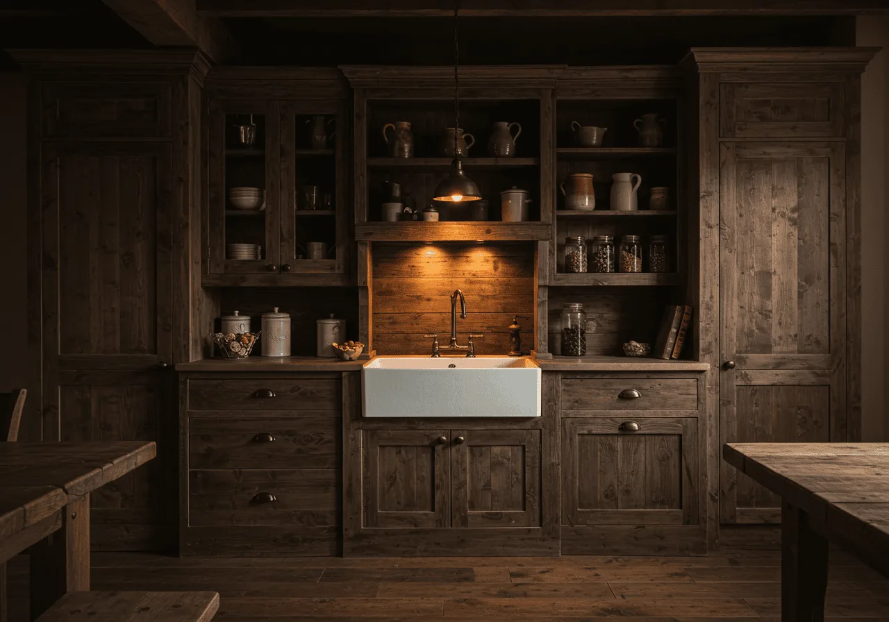 rustic kitchen cabinets FI