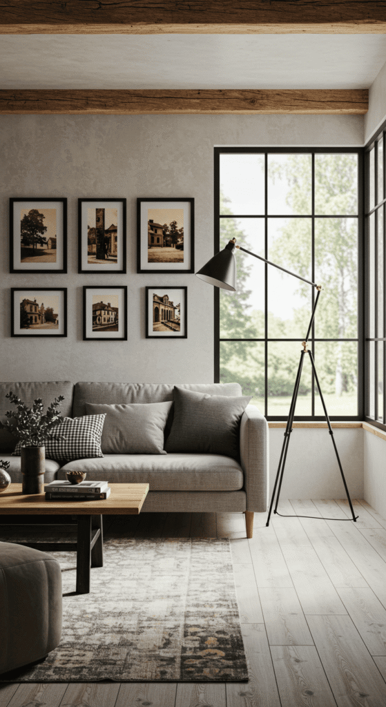 rustic modern living room 12