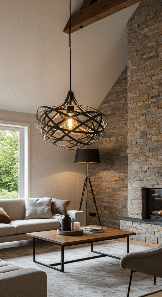 rustic modern living room 16