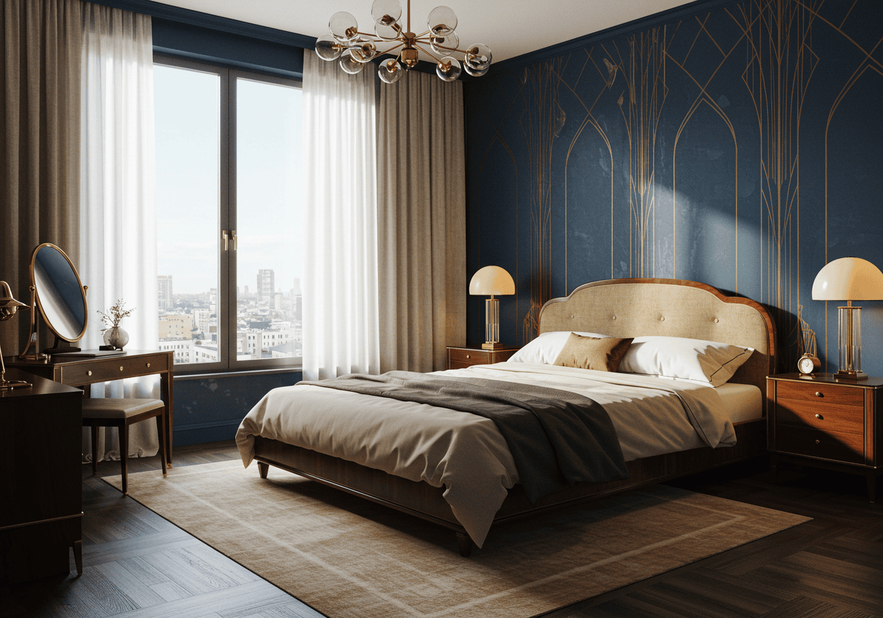 art deco bedroom FI