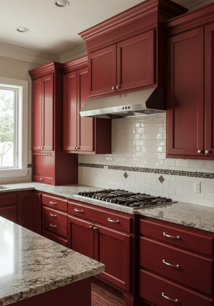 red kitchen cabinets 1
