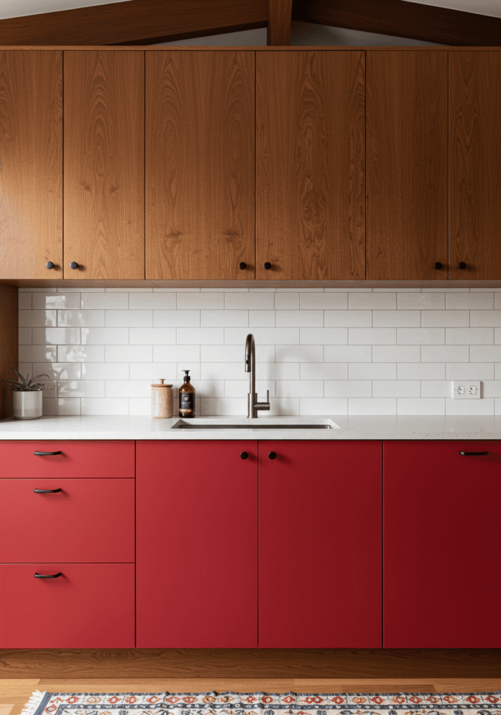 red kitchen cabinets 11
