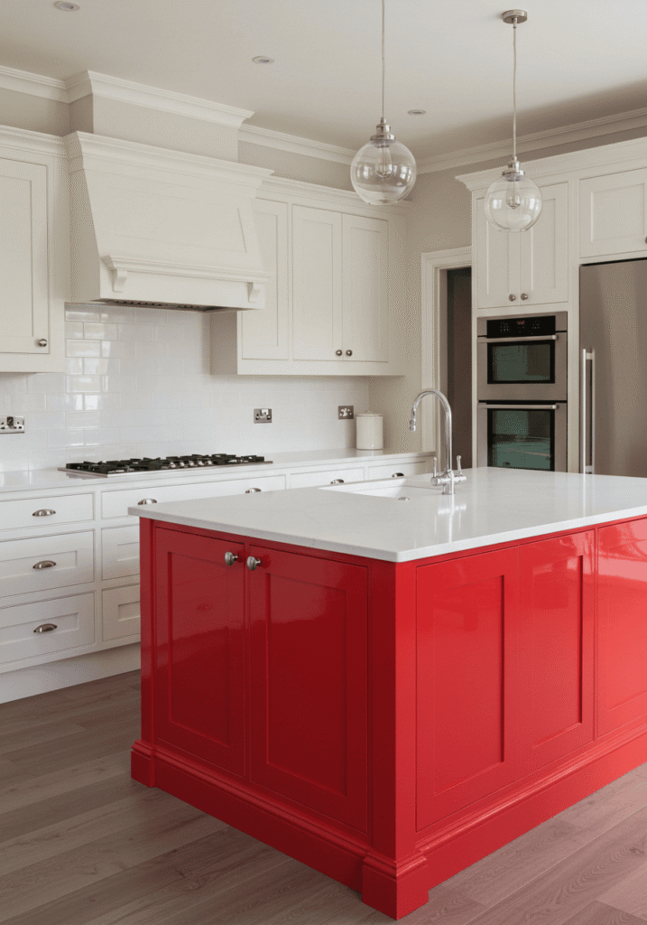 red kitchen cabinets 13