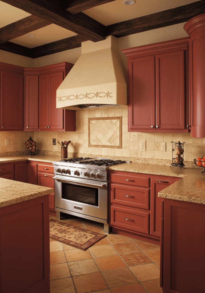 red kitchen cabinets 18