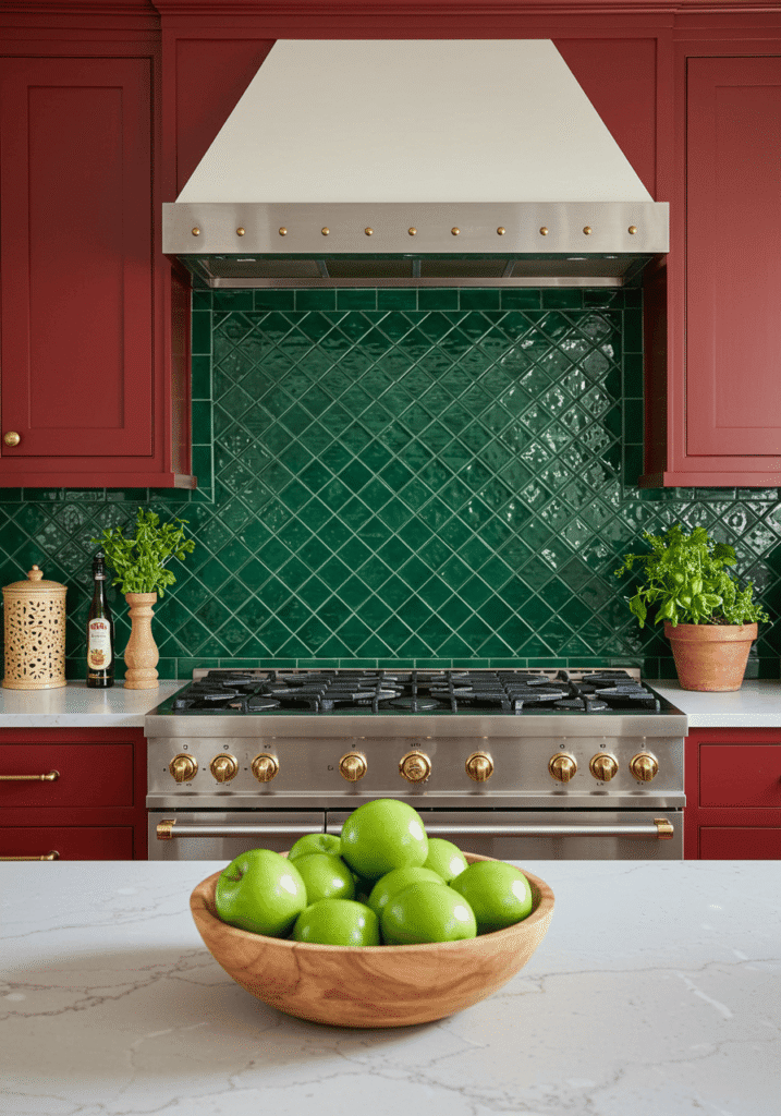 red kitchen cabinets 20