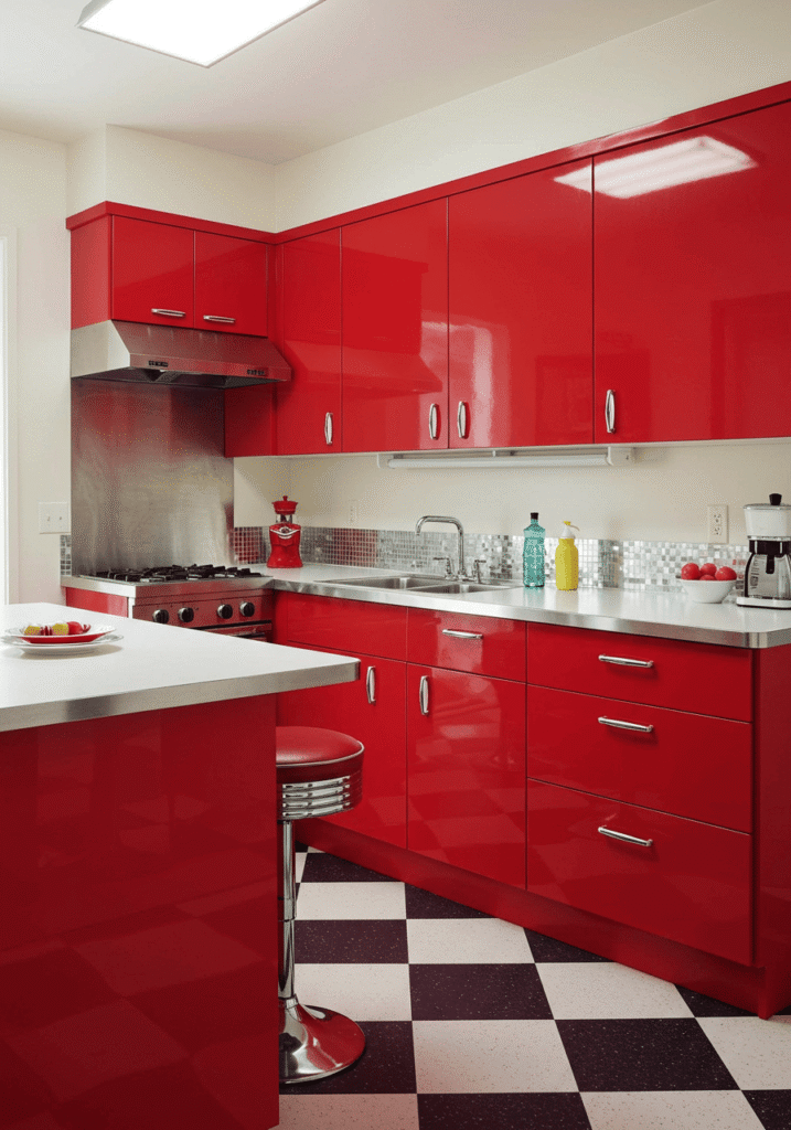 red kitchen cabinets 7
