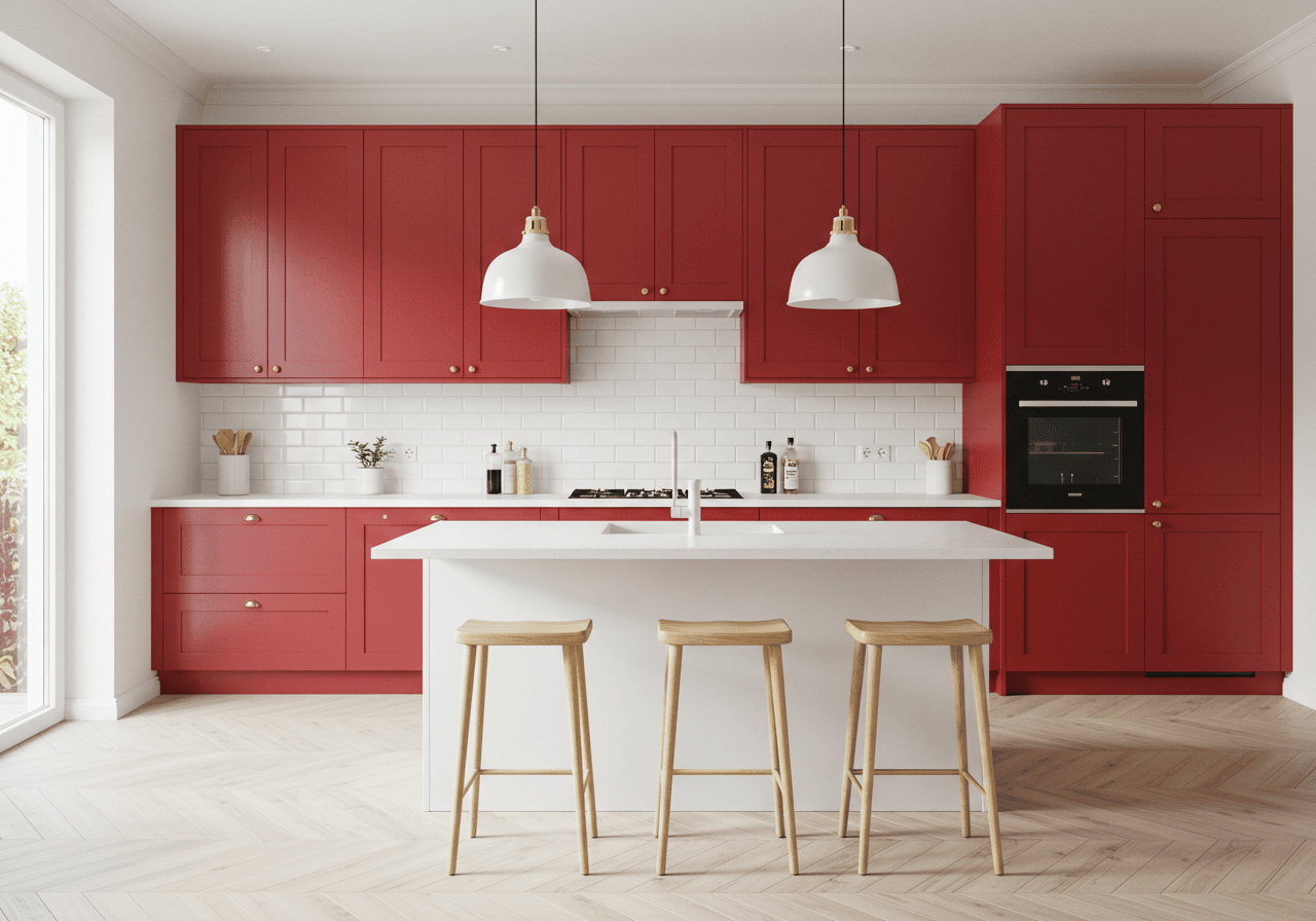 red kitchen cabinets FI