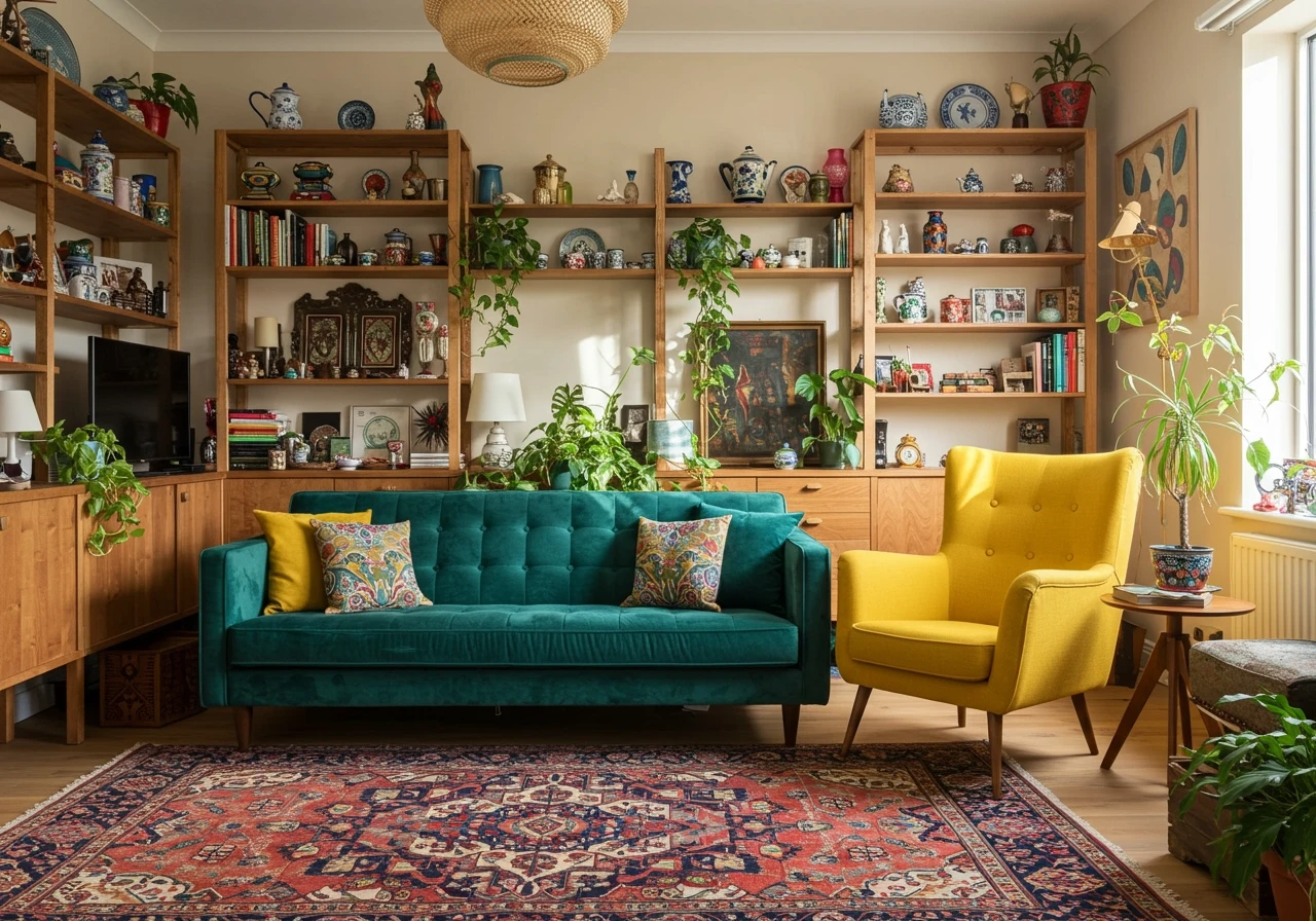 eclectic living room FI converted