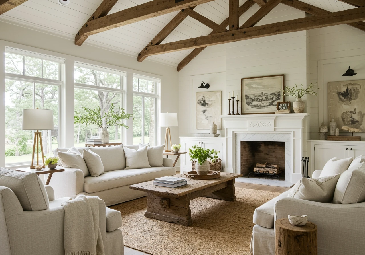 21 Modern Farmhouse Living Room Ideas That Perfectly Blend Cozy & Chic