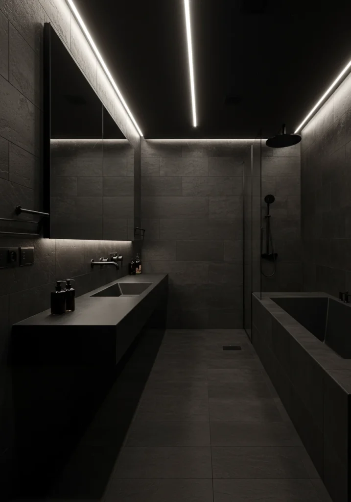black bathroom 21 converted