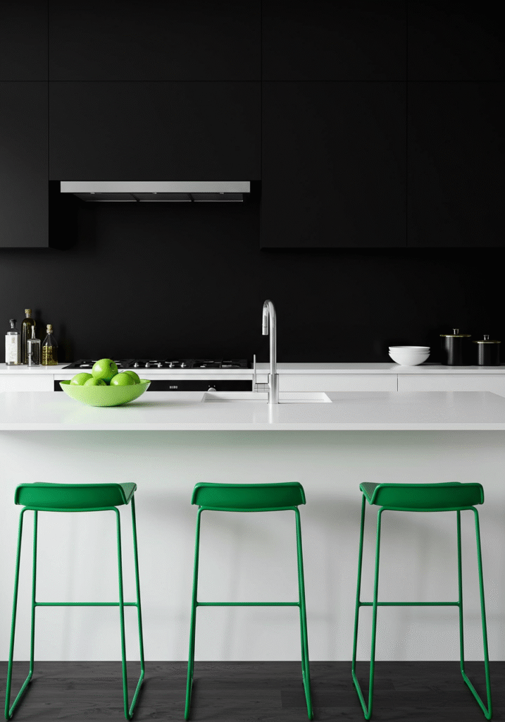 black cabinets white countertops 12