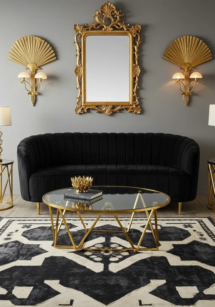 black couch living room 14 converted