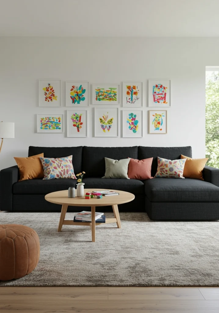 black couch living room 21 converted