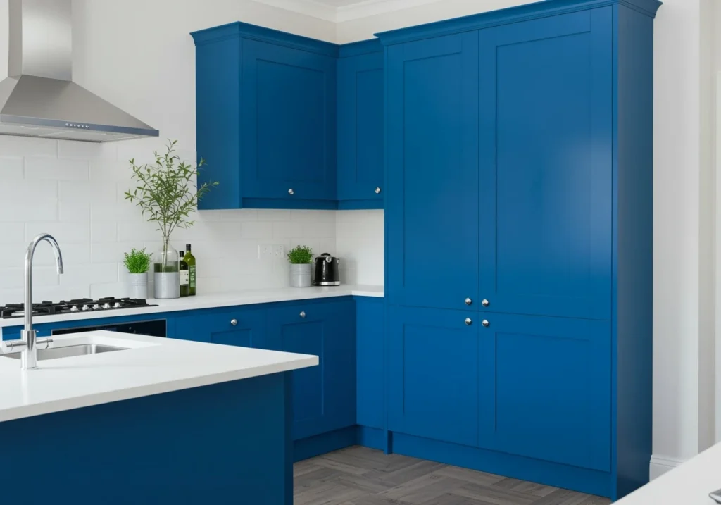 blue kitchen cabinets FI converted
