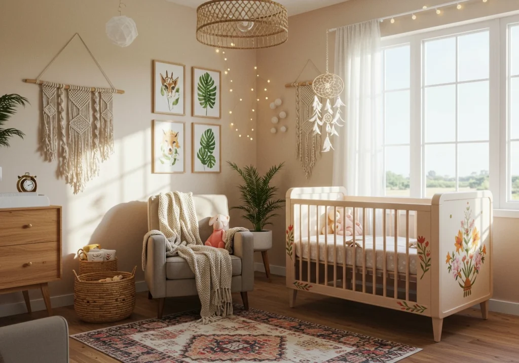 boho nursery decor FI converted