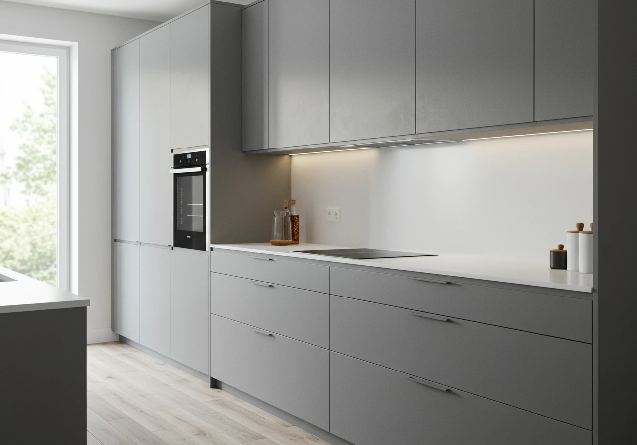 gray kitchen cabinets FI converted