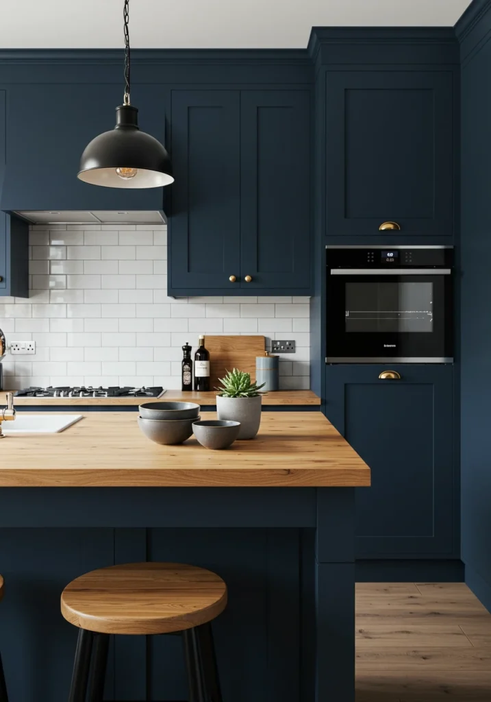 navy blue kitchen cabinets 3 converted
