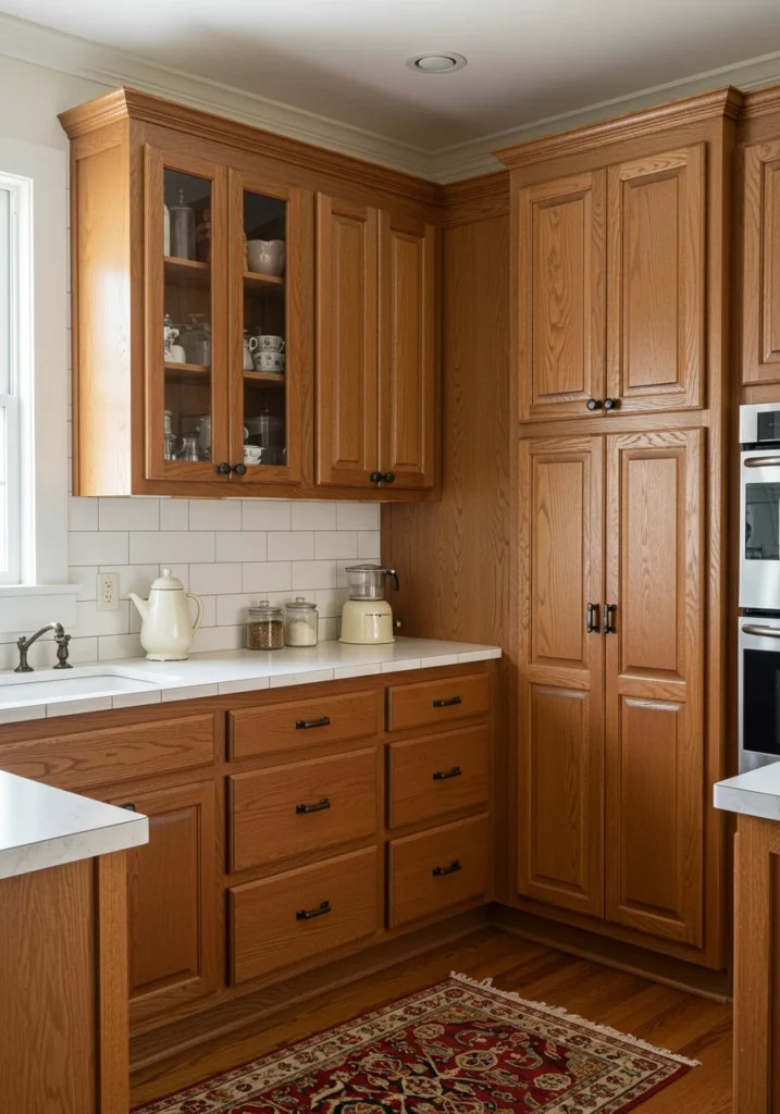 oak kitchen cabinets 15 converted
