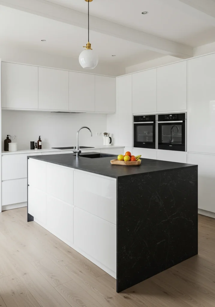 white cabinets black countertops 19 converted