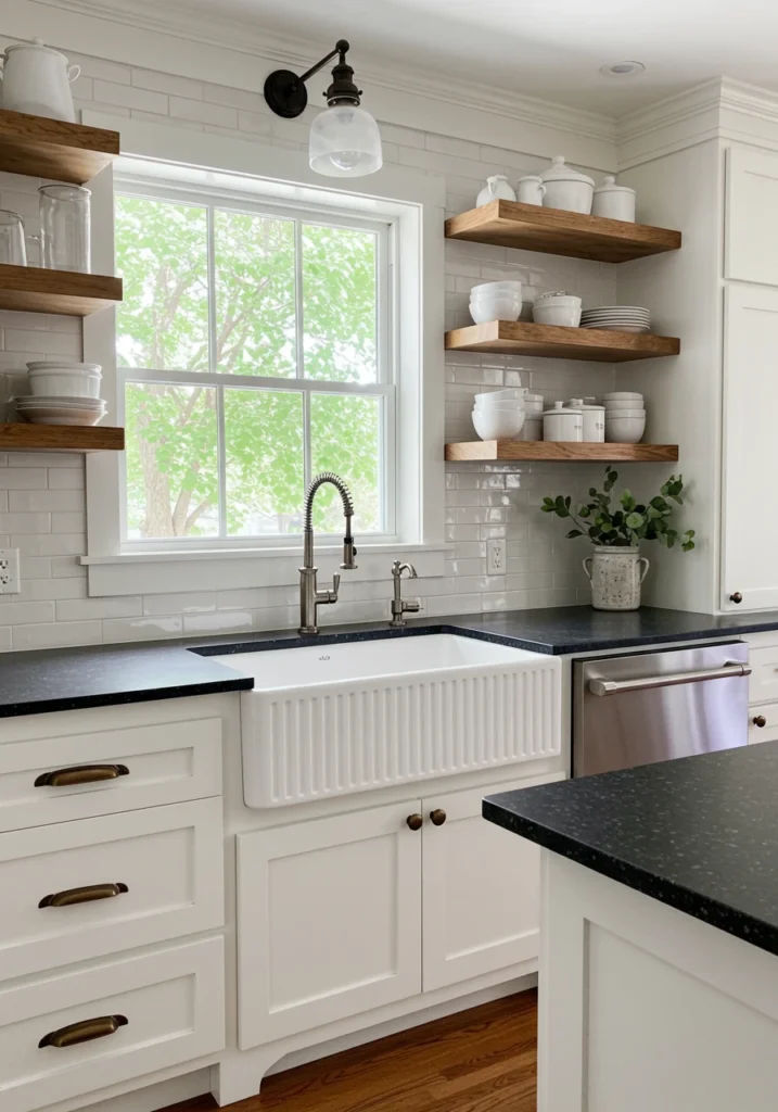 white cabinets black countertops 2 converted