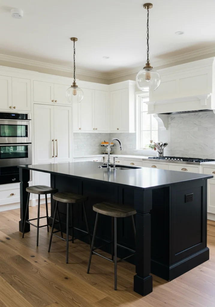 white cabinets black countertops 5 converted