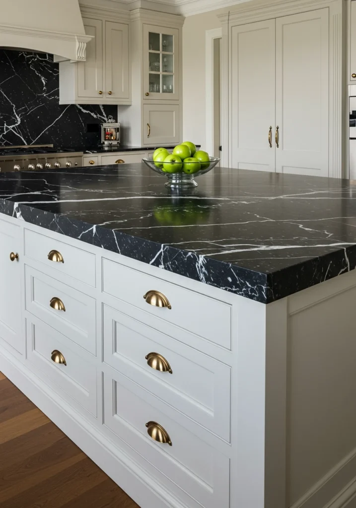 white cabinets black countertops 6 converted