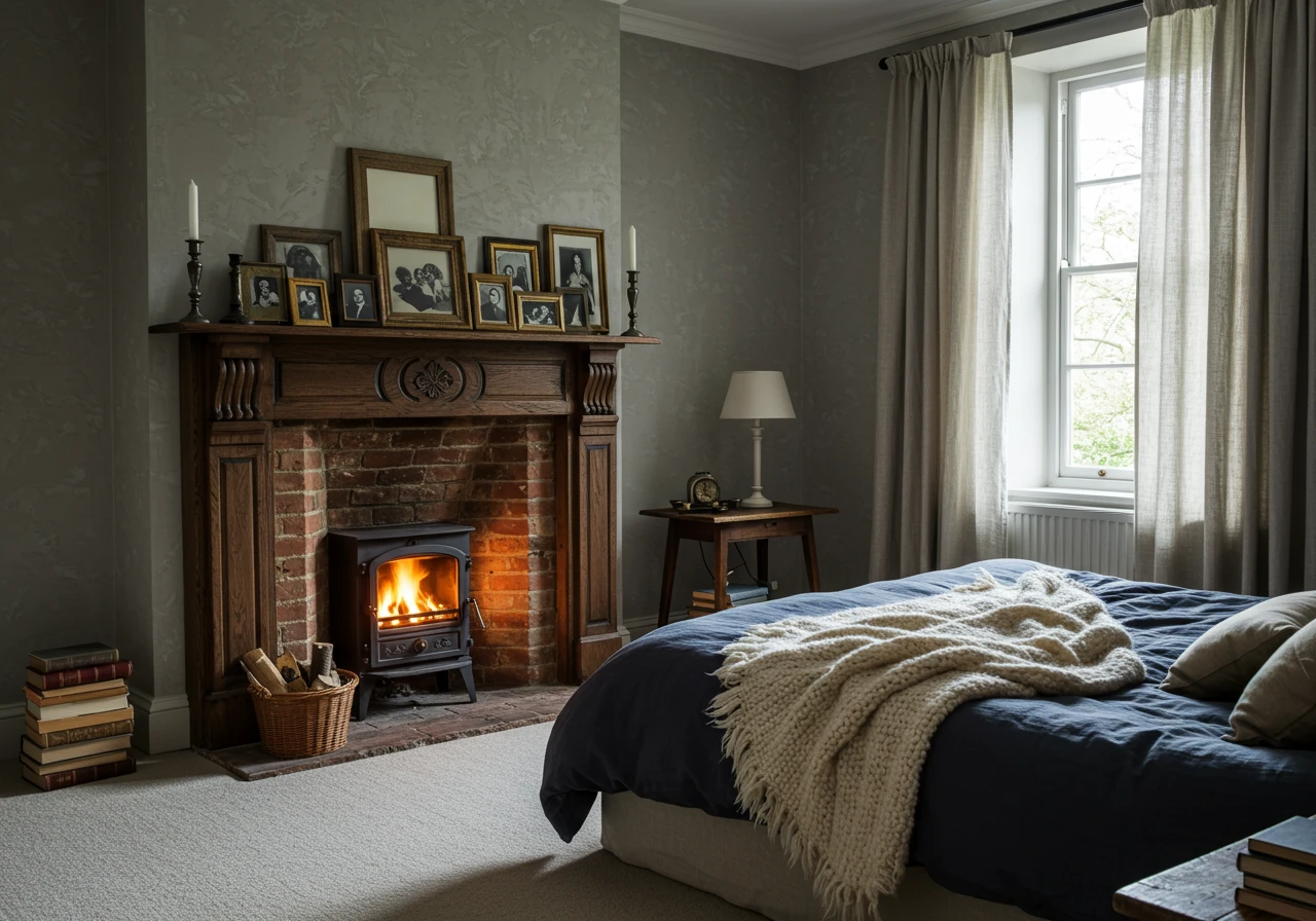 bedroom with fireplace FI converted