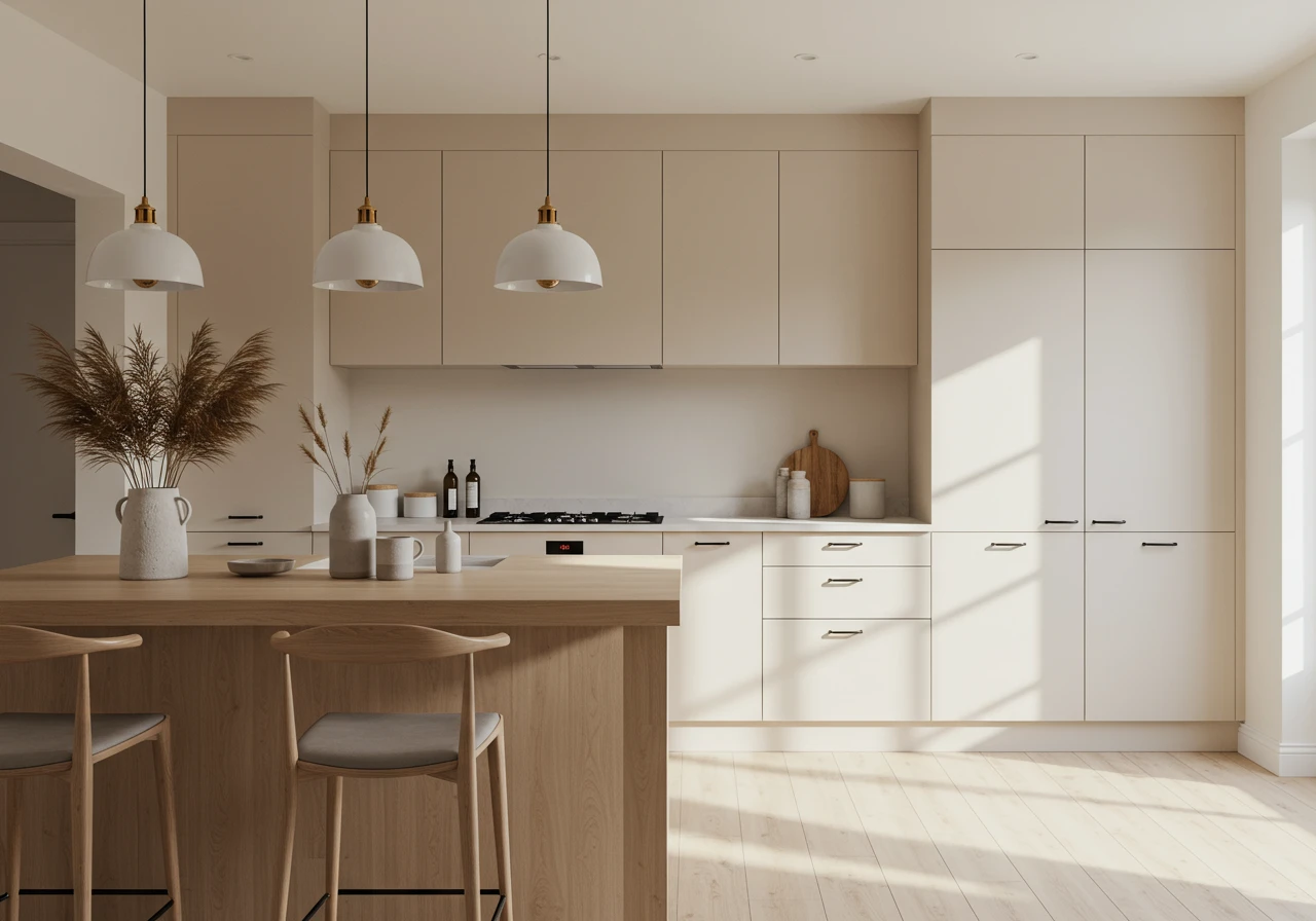 beige kitchen cabinets FI converted