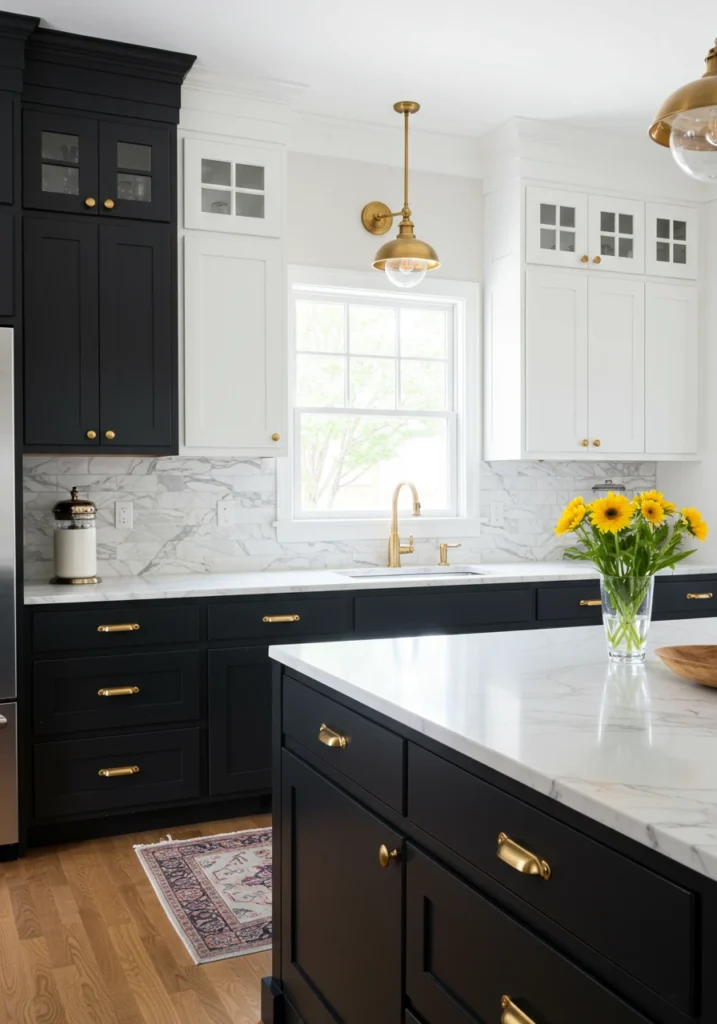black and white kitchen cabinets 1 converted