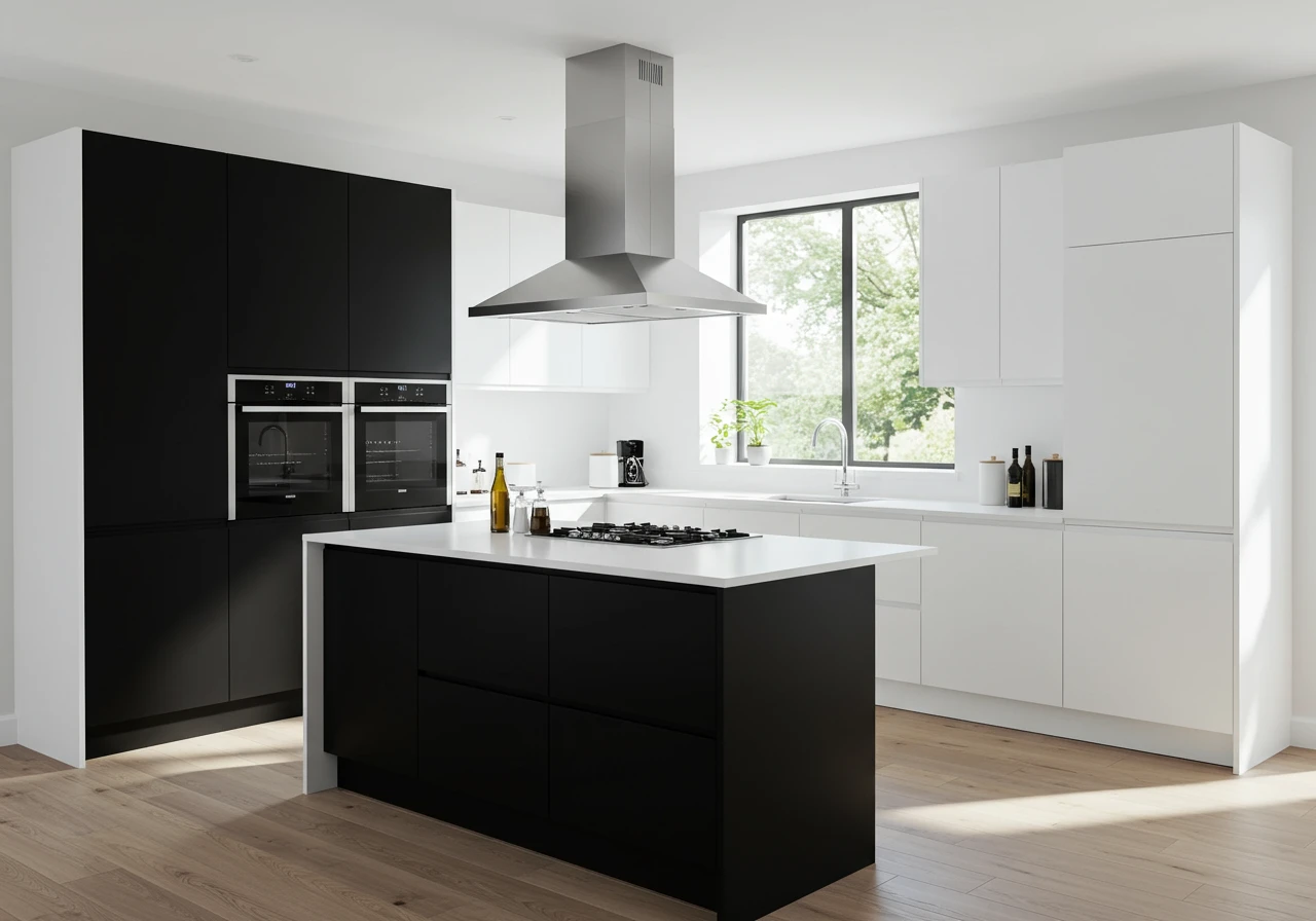 black and white kitchen cabinets FI converted
