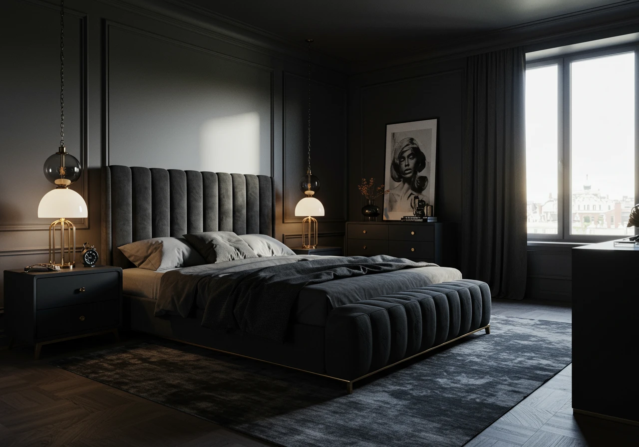 black bedroom ideas FI converted