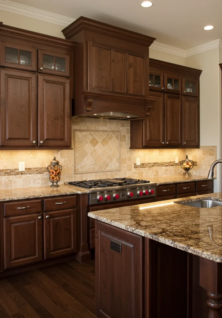 brown cabinets kitchen 13 converted