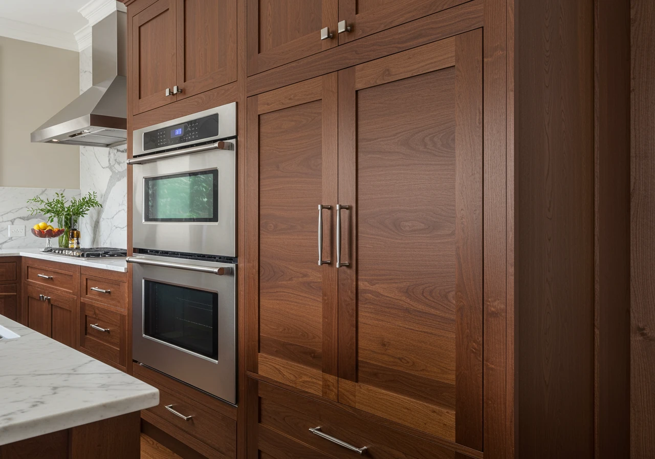 brown cabinets kitchen FI converted