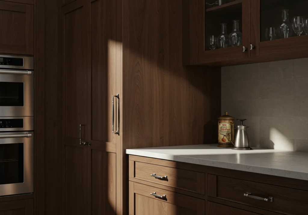 brown kitchen cabinets FI converted