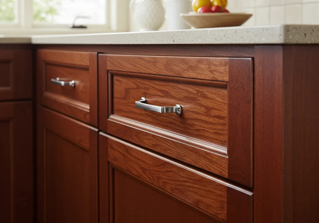 cherry kitchen cabinets FI converted