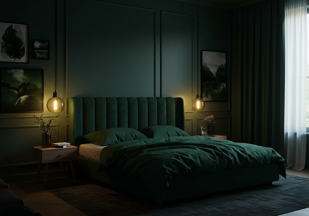 dark green bedroom FI converted