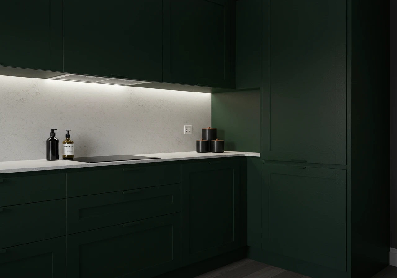dark green kitchen cabinets FI converted