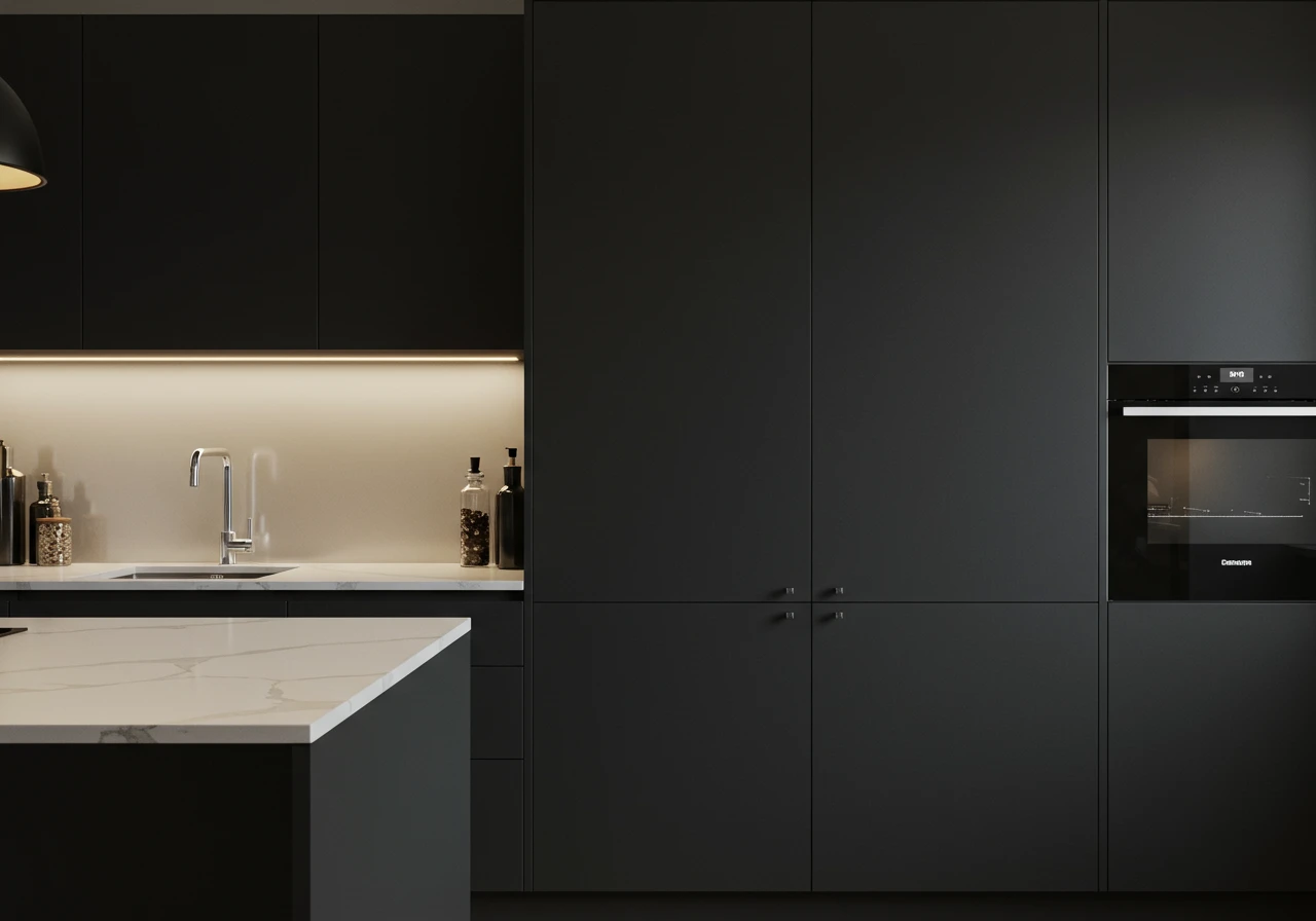 dark kitchen cabinet FI converted