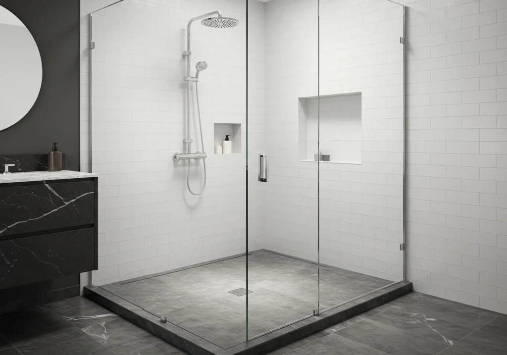 doorless walk in shower ideas FI converted