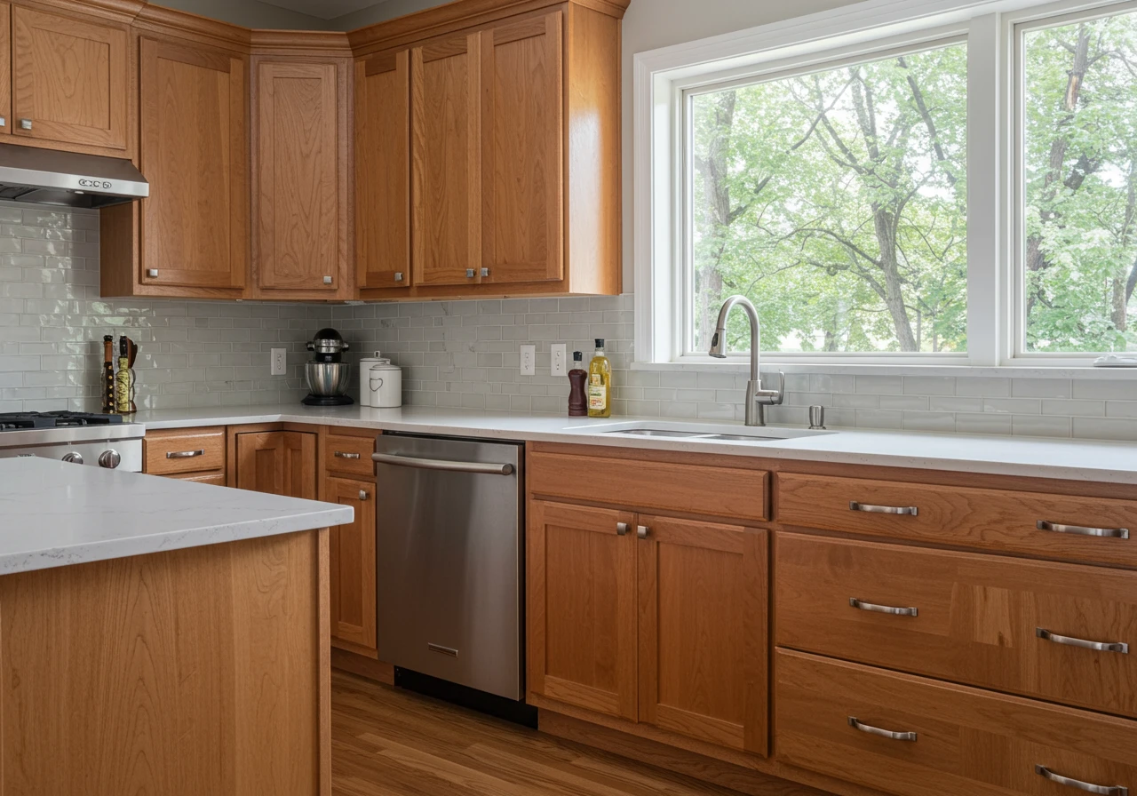 hickory kitchen cabinet FI converted