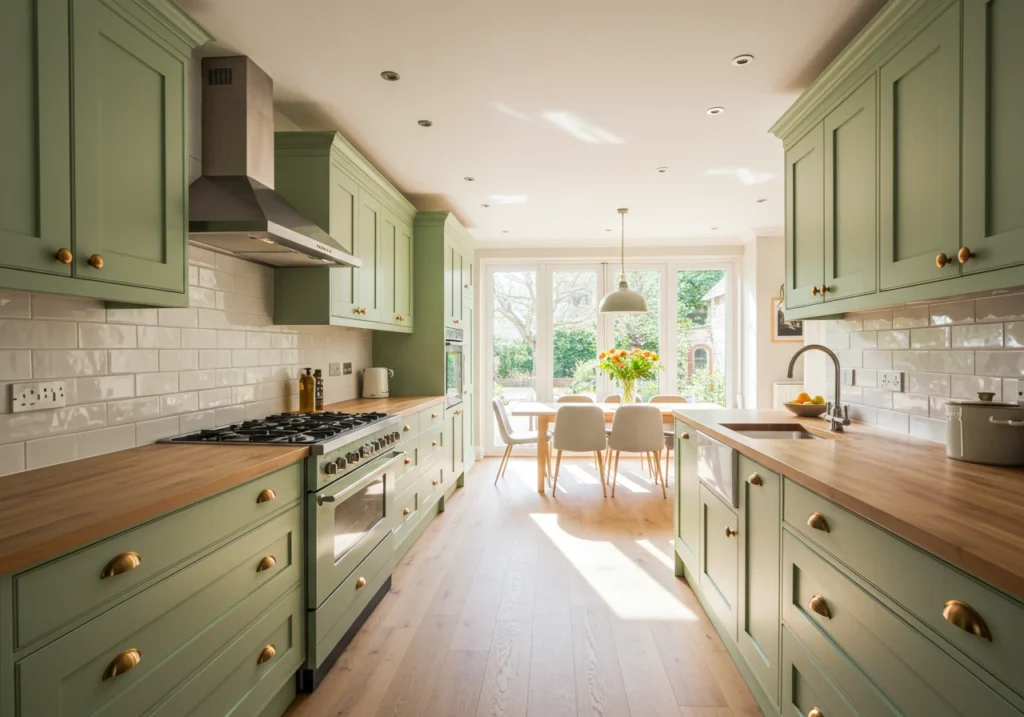 sage green kitchen FI converted