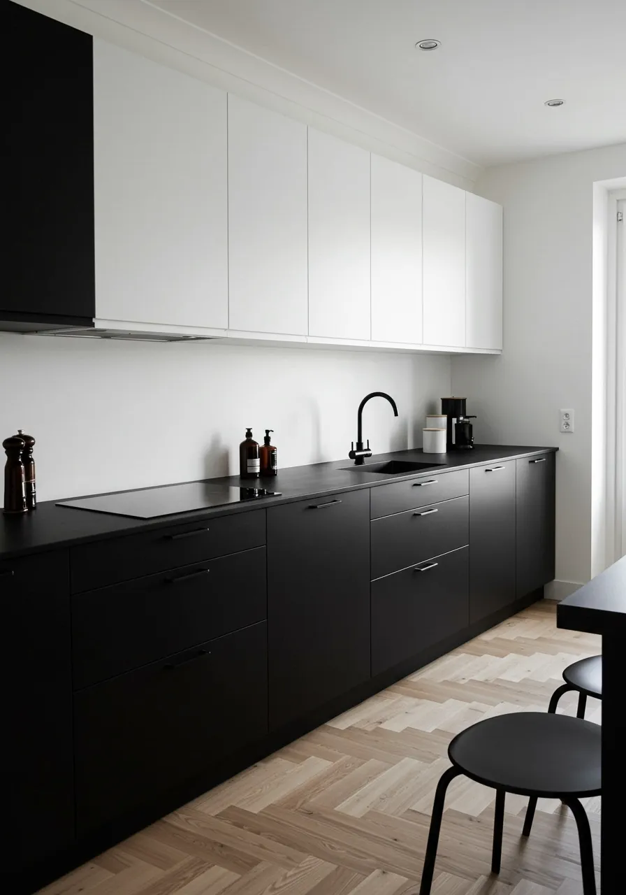 black and white kitchen ideas 18